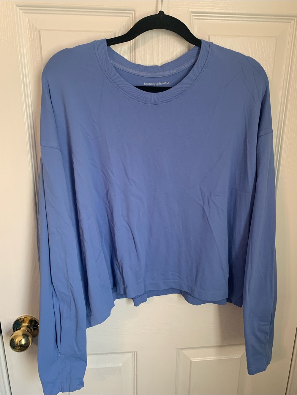 Harmony balance xl blue yoga crop top